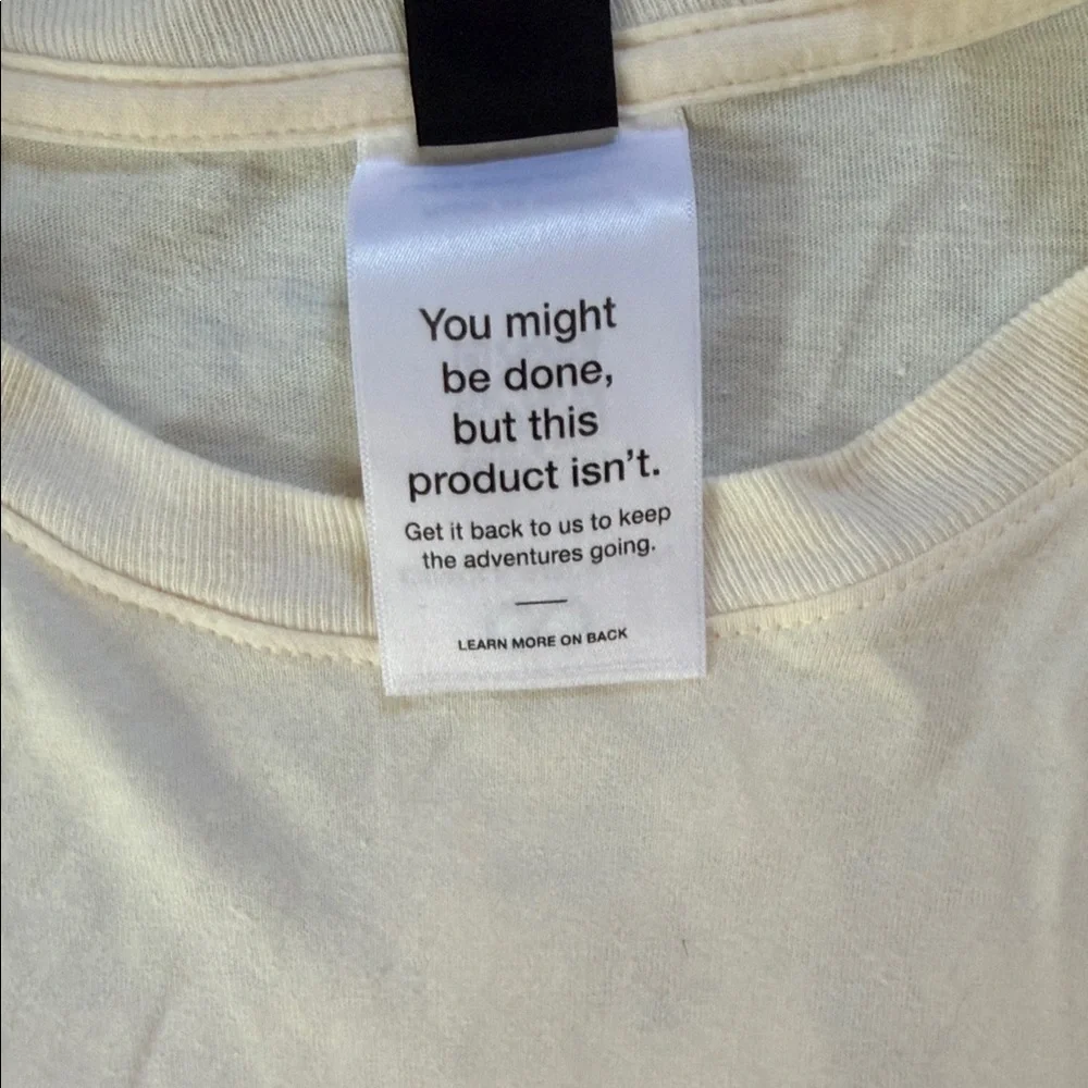 The North Face Men's Long Sleeve Logo Tee in Cream with Black Logo
